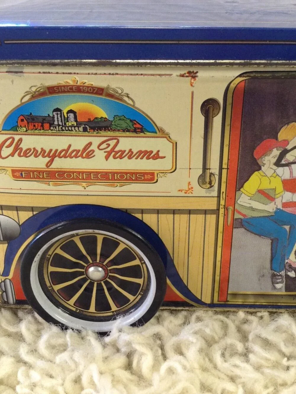 VTG Cherrydale Farms Tin Delivery Truck Coin Bank Nostalgic Kidcore Collectible